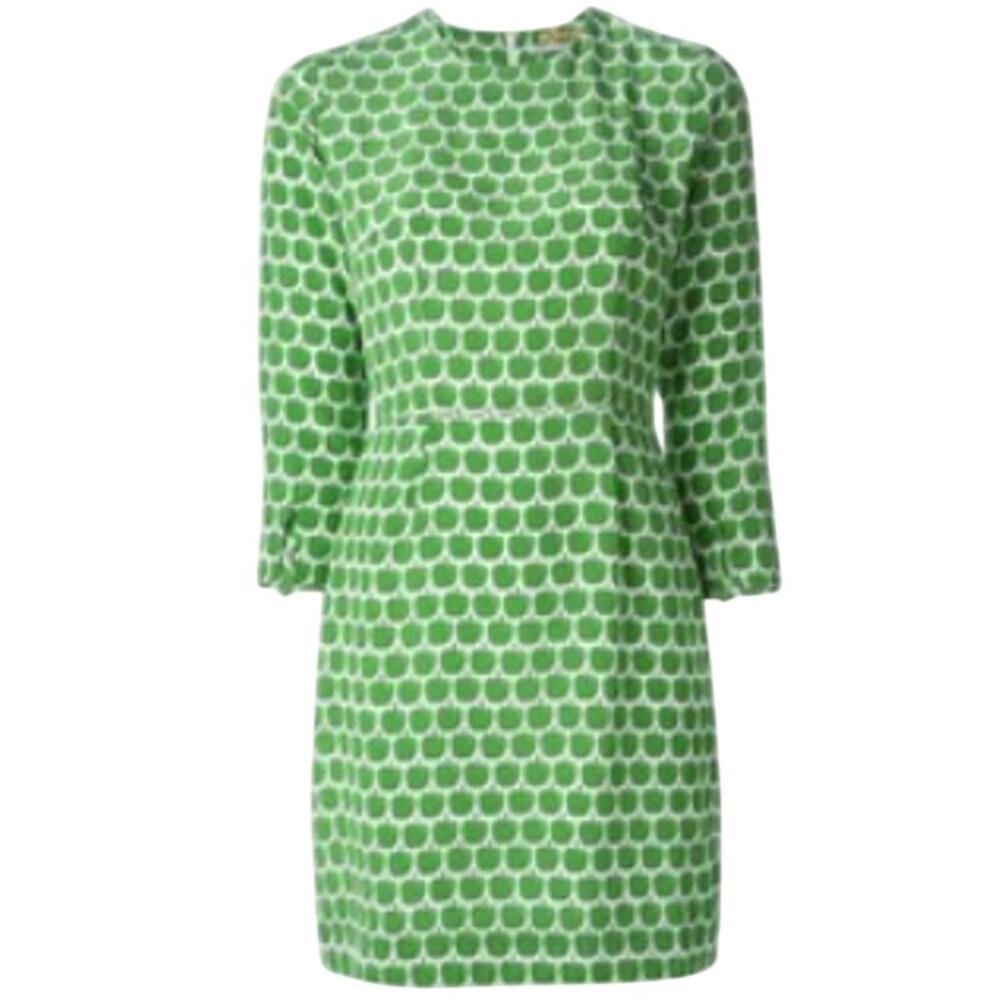 Peter Jensen Apple Print‎ Dress Cotton with silk lining Size MED